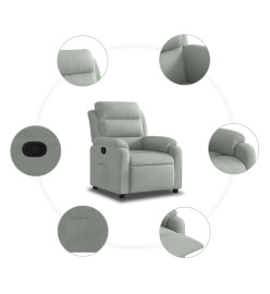 Fauteuil inclinable gris clair velours