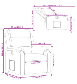 Fauteuil inclinable gris clair velours