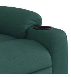 Fauteuil de massage inclinable électrique Vert foncé Tissu