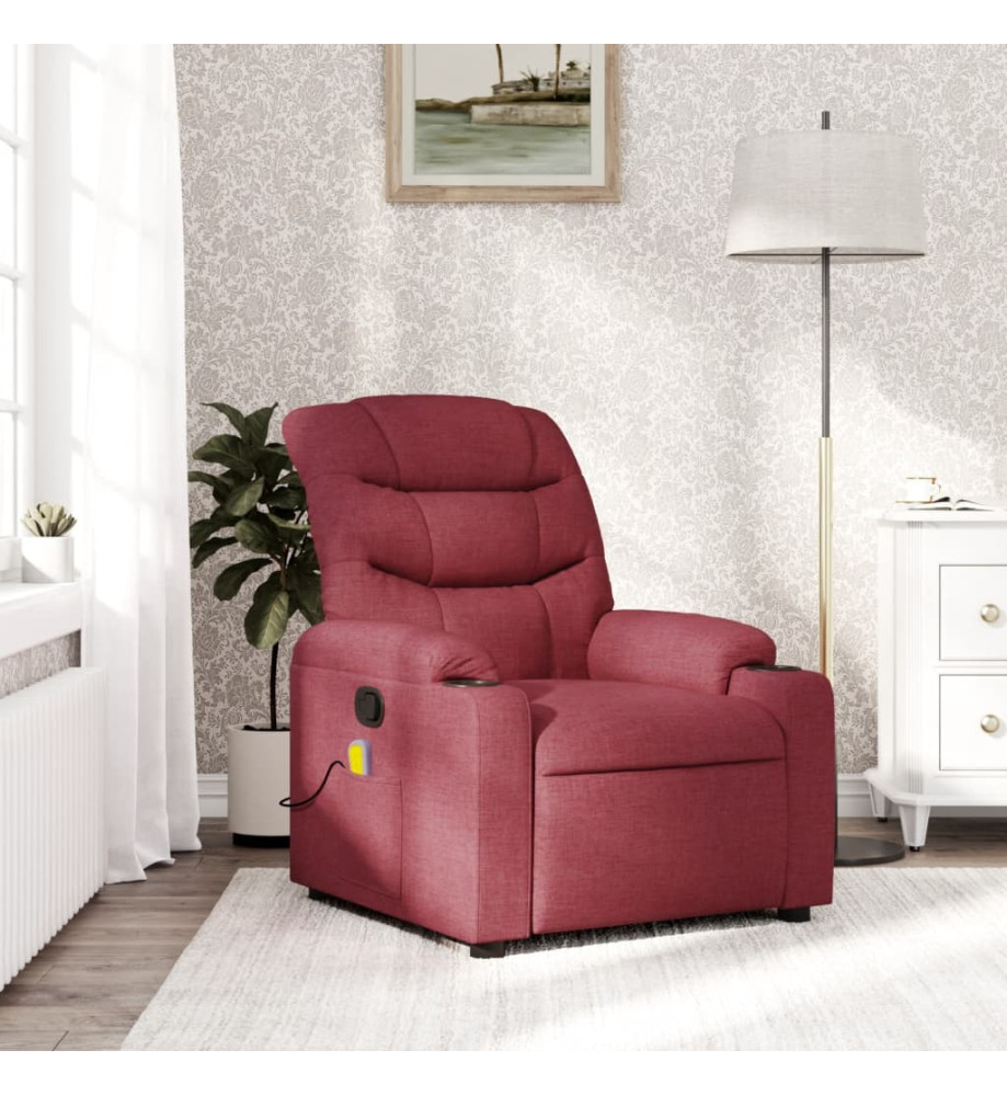 Fauteuil de massage inclinable Rouge bordeaux Tissu