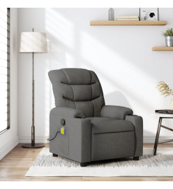 Fauteuil de massage inclinable Gris foncé Tissu