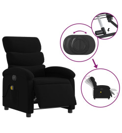 Fauteuil de massage inclinable électrique Noir Tissu