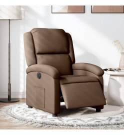 Fauteuil inclinable électrique Marron Tissu