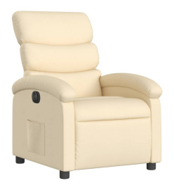 Fauteuil inclinable électrique Crème Tissu