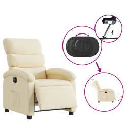 Fauteuil inclinable électrique Crème Tissu