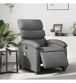 Fauteuil de massage inclinable électrique gris similicuir