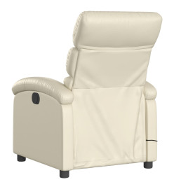 Fauteuil de massage inclinable électrique crème similicuir