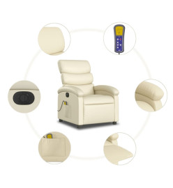 Fauteuil de massage inclinable électrique crème similicuir