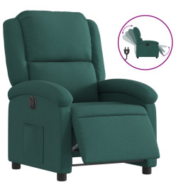 Fauteuil inclinable électrique Vert foncé Tissu