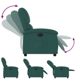 Fauteuil inclinable électrique Vert foncé Tissu