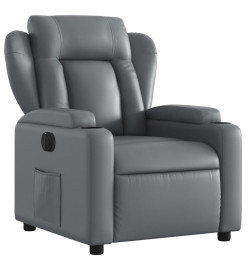 Fauteuil inclinable électrique Gris Similicuir