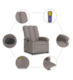 Fauteuil de massage inclinable électrique Taupe Tissu