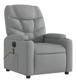 Fauteuil de massage inclinable électrique gris clair tissu