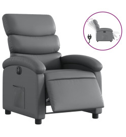 Fauteuil inclinable électrique Gris Similicuir