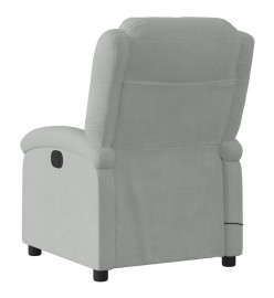 Fauteuil inclinable électrique de massage gris clair velours