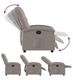 Fauteuil inclinable électrique Taupe Tissu