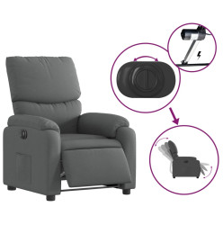 Fauteuil inclinable électrique Gris foncé Tissu