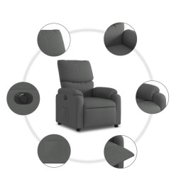 Fauteuil inclinable électrique Gris foncé Tissu