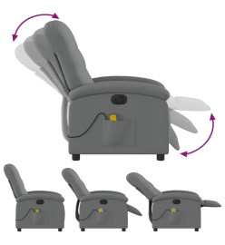 Fauteuil inclinable de massage électrique gris foncé tissu