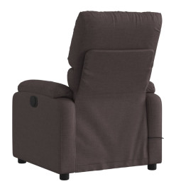 Fauteuil de massage inclinable électrique Marron foncé Tissu