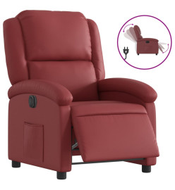 Fauteuil inclinable électrique Rouge bordeaux Similicuir