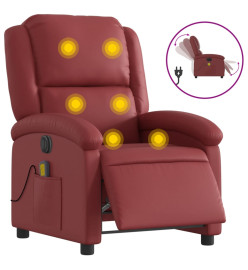 Fauteuil de massage inclinable électrique rouge bordeaux