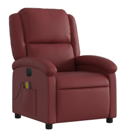 Fauteuil de massage inclinable électrique rouge bordeaux