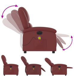 Fauteuil de massage inclinable électrique rouge bordeaux