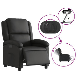 Fauteuil inclinable électrique noir cuir véritable