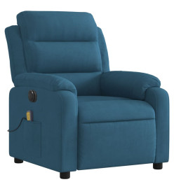 Fauteuil inclinable de massage électrique bleu velours