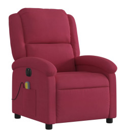 Fauteuil inclinable massage électrique rouge bordeaux velours