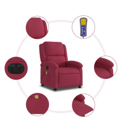 Fauteuil inclinable massage électrique rouge bordeaux velours