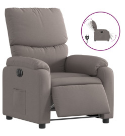 Fauteuil inclinable électrique Taupe Tissu