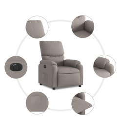 Fauteuil inclinable électrique Taupe Tissu