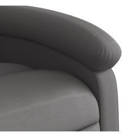 Fauteuil de massage inclinable électrique gris cuir véritable