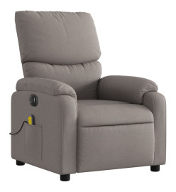 Fauteuil de massage inclinable électrique Taupe Tissu