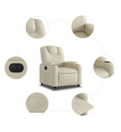 Fauteuil inclinable électrique Crème Similicuir