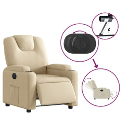 Fauteuil inclinable électrique Crème Tissu