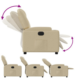 Fauteuil inclinable électrique Crème Tissu