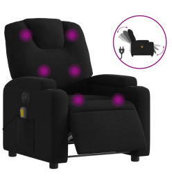 Fauteuil de massage inclinable électrique Noir Tissu