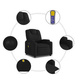 Fauteuil de massage inclinable électrique Noir Tissu