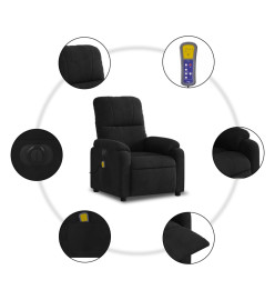 Fauteuil inclinable de massage électrique noir tissu microfibre