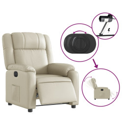 Fauteuil inclinable électrique Crème Similicuir