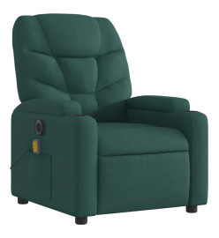 Fauteuil de massage inclinable électrique Vert foncé Tissu