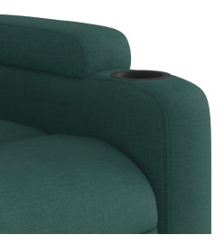 Fauteuil de massage inclinable électrique Vert foncé Tissu