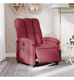 Fauteuil de massage inclinable électrique Rouge bordeaux Tissu