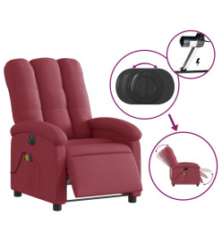 Fauteuil de massage inclinable électrique Rouge bordeaux Tissu