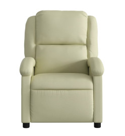 Fauteuil inclinable électrique crème cuir véritable