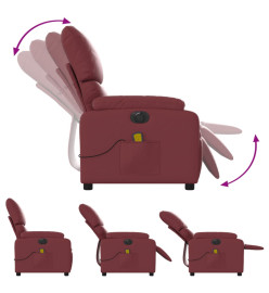 Fauteuil de massage inclinable électrique rouge bordeaux