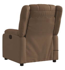 Fauteuil inclinable de massage électrique marron tissu